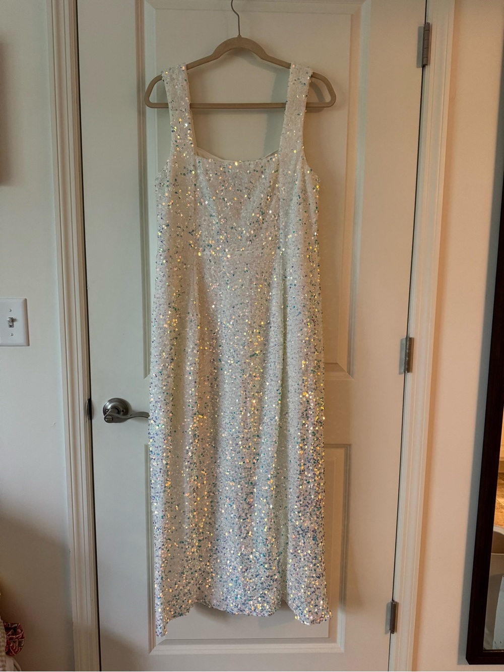 Show Me Your Mumu Eden Midi Dress — White Sequin Slit Dress - Picture 5 of 8
